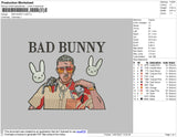 Bad Bunny Image Embroidery File 4 size