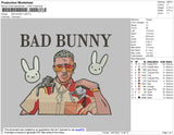 Bad Bunny Image Embroidery File 4 size