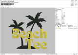 Beach Tee Embroidery File 4 size