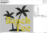 Beach Tee Embroidery File 4 size