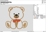 Bear App 02 Embroidery File 6 sizes