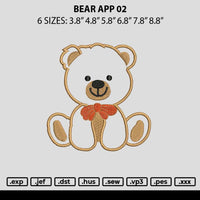 Bear App 02 Embroidery File 6 sizes