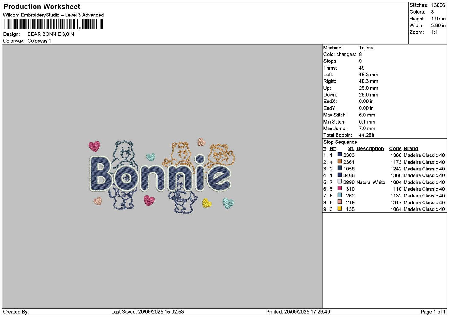 Bonnietext V2 Embroidery File 6 sizes
