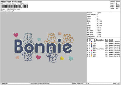 Bonnietext V2 Embroidery File 6 sizes