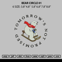 Bear Circle 01 Embroidery File 6 sizes