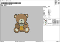 Bear Coffee Embroidery File 6 sizes
