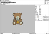 Bear Coffee Embroidery File 6 sizes