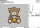 Bear Coffee Embroidery File 6 sizes