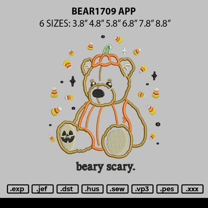 Bear1709 App Embroidery File 6 sizes