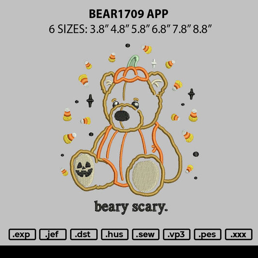 Bear1709 App Embroidery File 6 sizes
