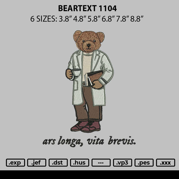 Beartext 1104 Embroidery File 6 sizes