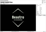 Beastro White Embroidery File 6 sizes