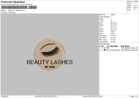 Beauty Lashes Embroidery File 4 size