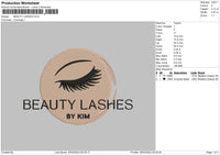 Beauty Lashes Embroidery File 4 size