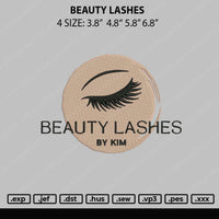 Beauty Lashes Embroidery File 4 size