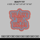 Beauty Txt Embroidery File 6 sizes