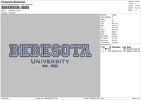 Bebesota Univ Embroidery File 5 sizes