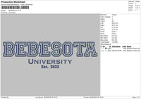 Bebesota Univ Embroidery File 5 sizes