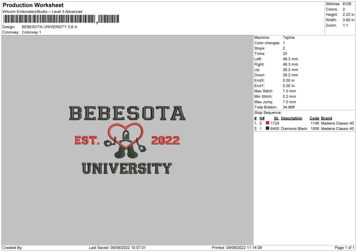 Bebesota Embroidery Design File