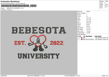 Bebesota Embroidery Design File