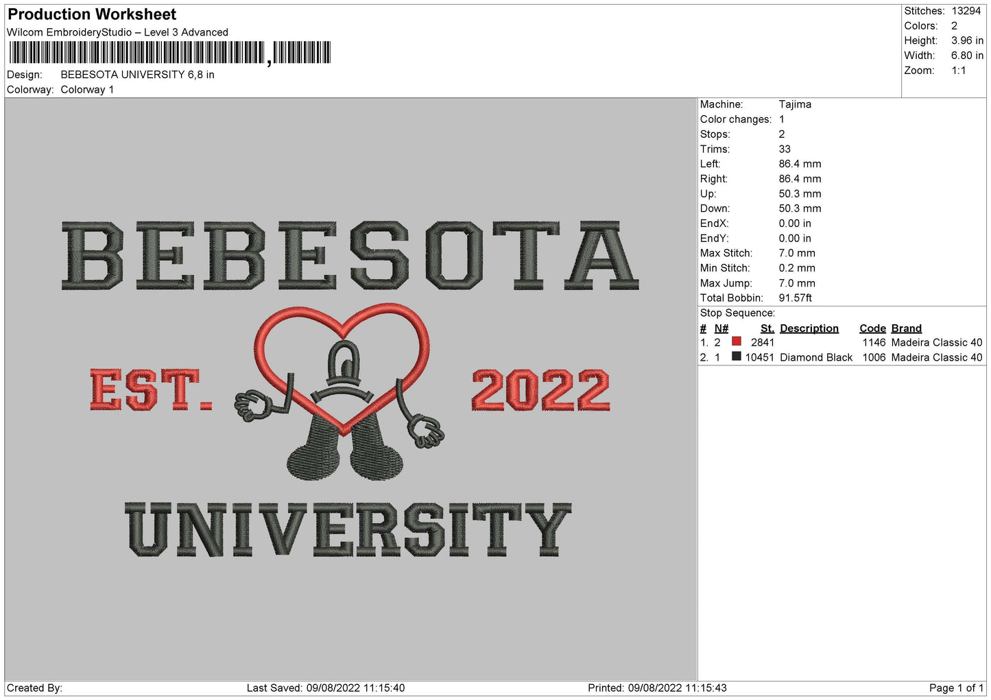 Bebesota Embroidery Design File