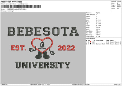 Bebesota Embroidery Design File