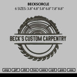 Beckscircle Embroidery File 6 sizes