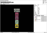 Behindtext Embroidery File 6 sizes
