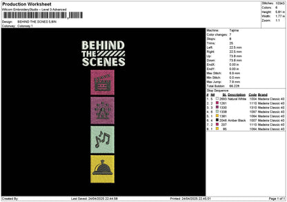 Behindtext Embroidery File 6 sizes