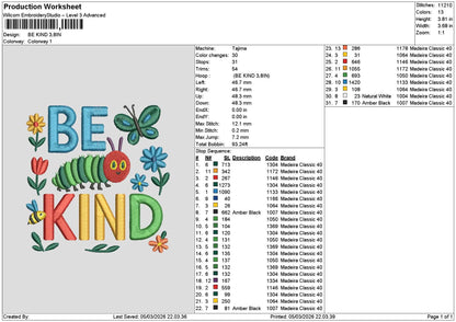 Bekindtext 0503 Embroidery File 6 sizes