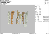 Be Kind Embroidery File 6 sizes