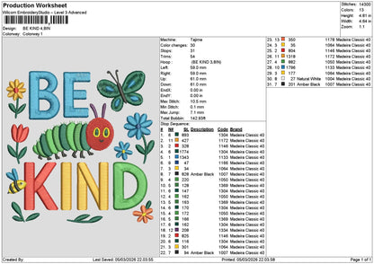 Bekindtext 0503 Embroidery File 6 sizes