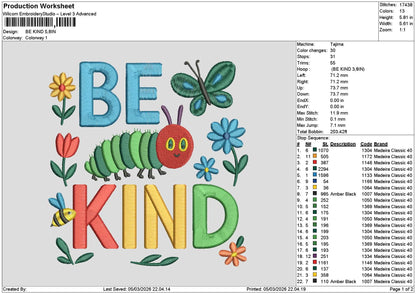 Bekindtext 0503 Embroidery File 6 sizes