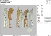 Be Kind Embroidery File 6 sizes