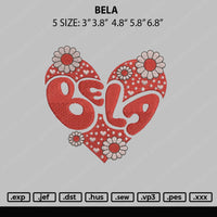 Bela Embroidery File 5 sizes