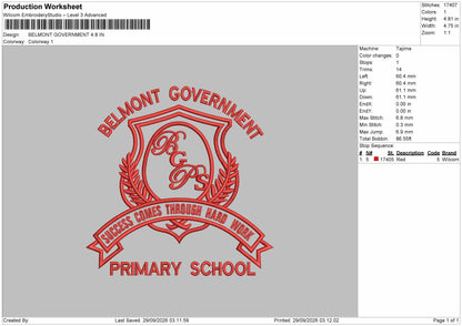 Belmont Text Embroidery Machine Design File 6 sizes
