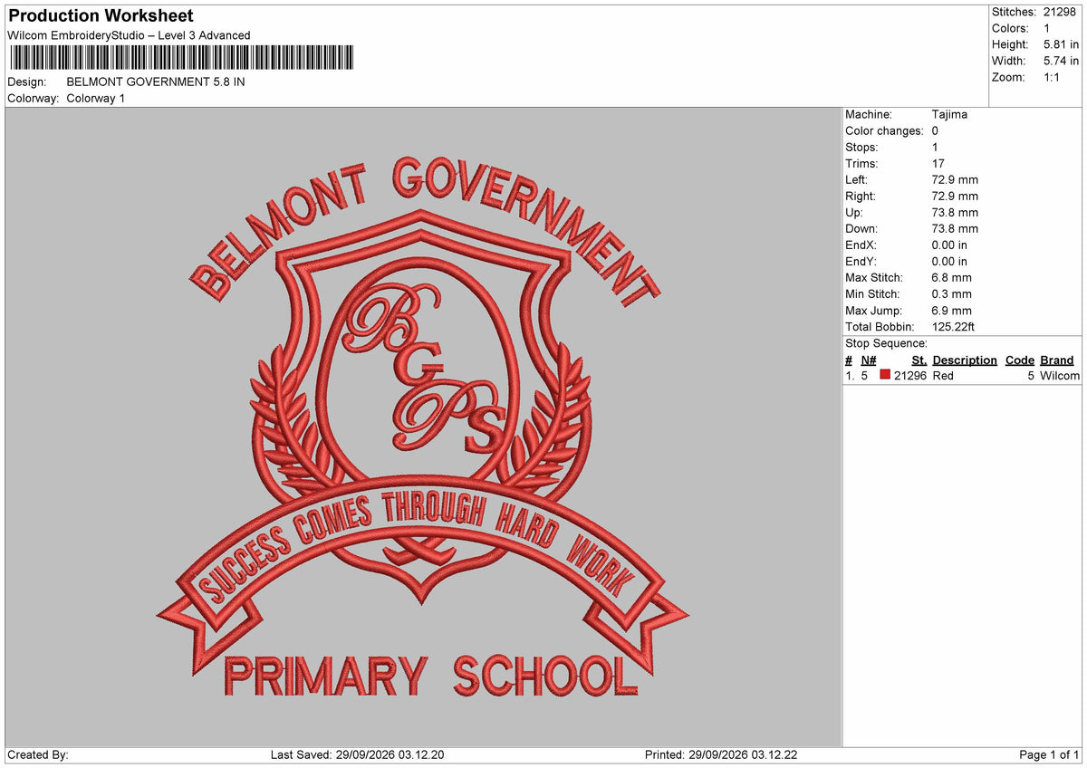 Belmont Text Embroidery Machine Design File 6 sizes