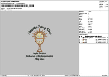 Benditotext Embroidery File 6 sizes