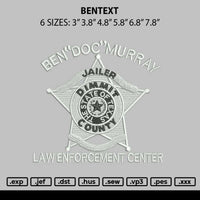 Bentext Embroidery File 6 sizes