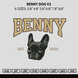 Benny Dog V2 Embroidery File 6 sizes