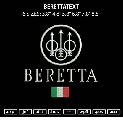 Berettatext Embroidery File 6 sizes