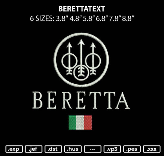 Berettatext Embroidery File 6 sizes