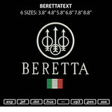 Berettatext Embroidery File 6 sizes