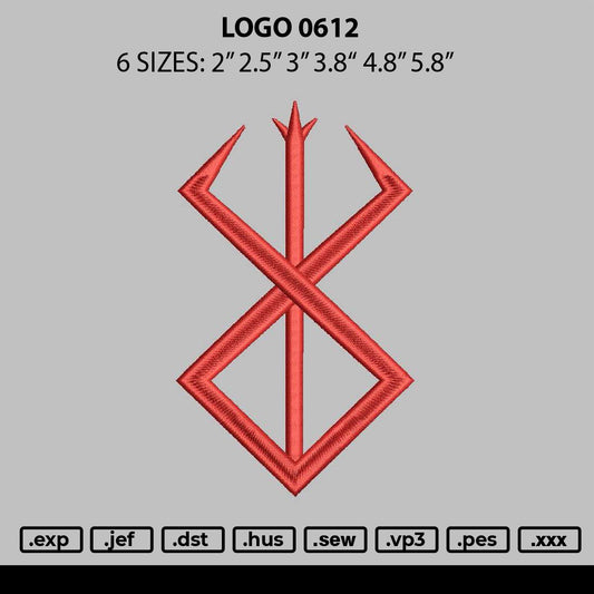 Logo 0612 Embroidery File 6 sizes