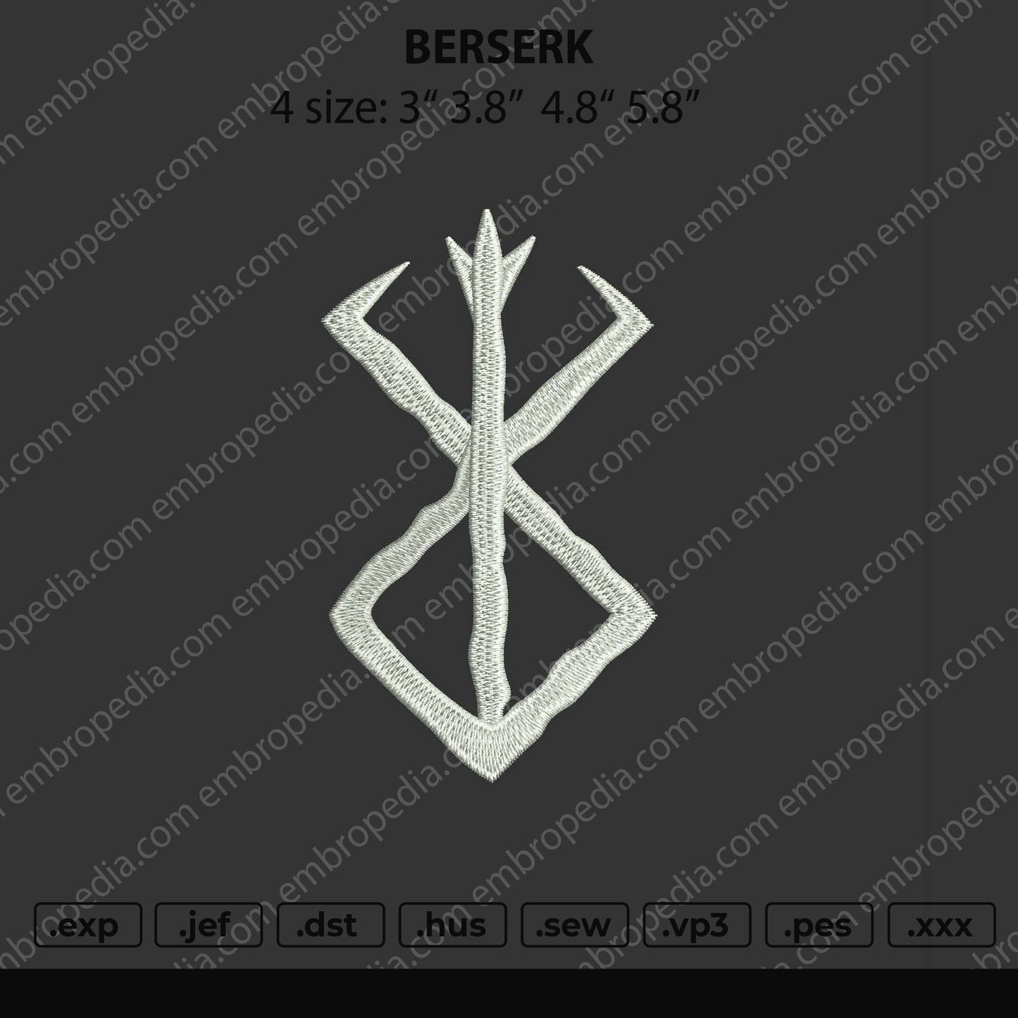 Berserk Logo Embroidery Design File