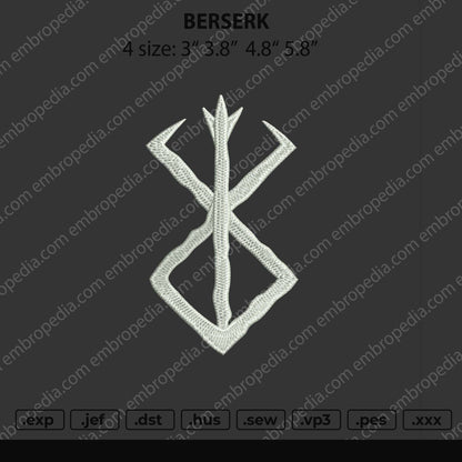 Berserk Logo Embroidery Design File