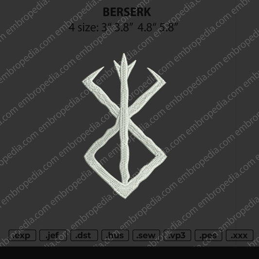 Berserk Logo Embroidery Design File