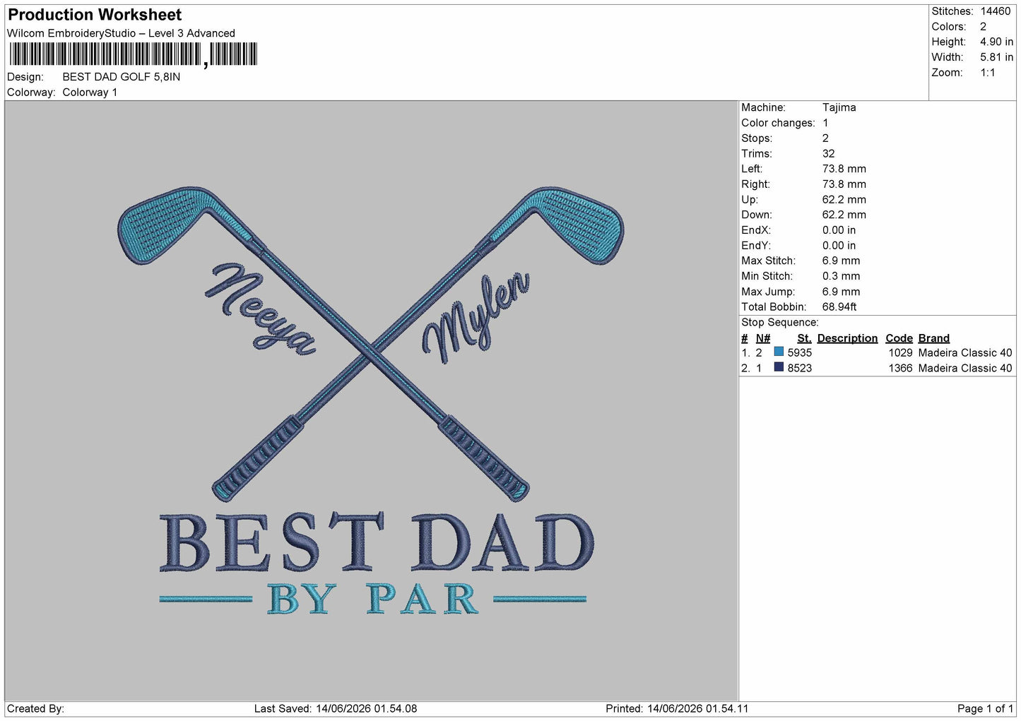 Best Dad Text Embroidery Machine Design File 6 sizes