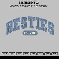 Bestiestext 02 Embroidery File 6 sizes