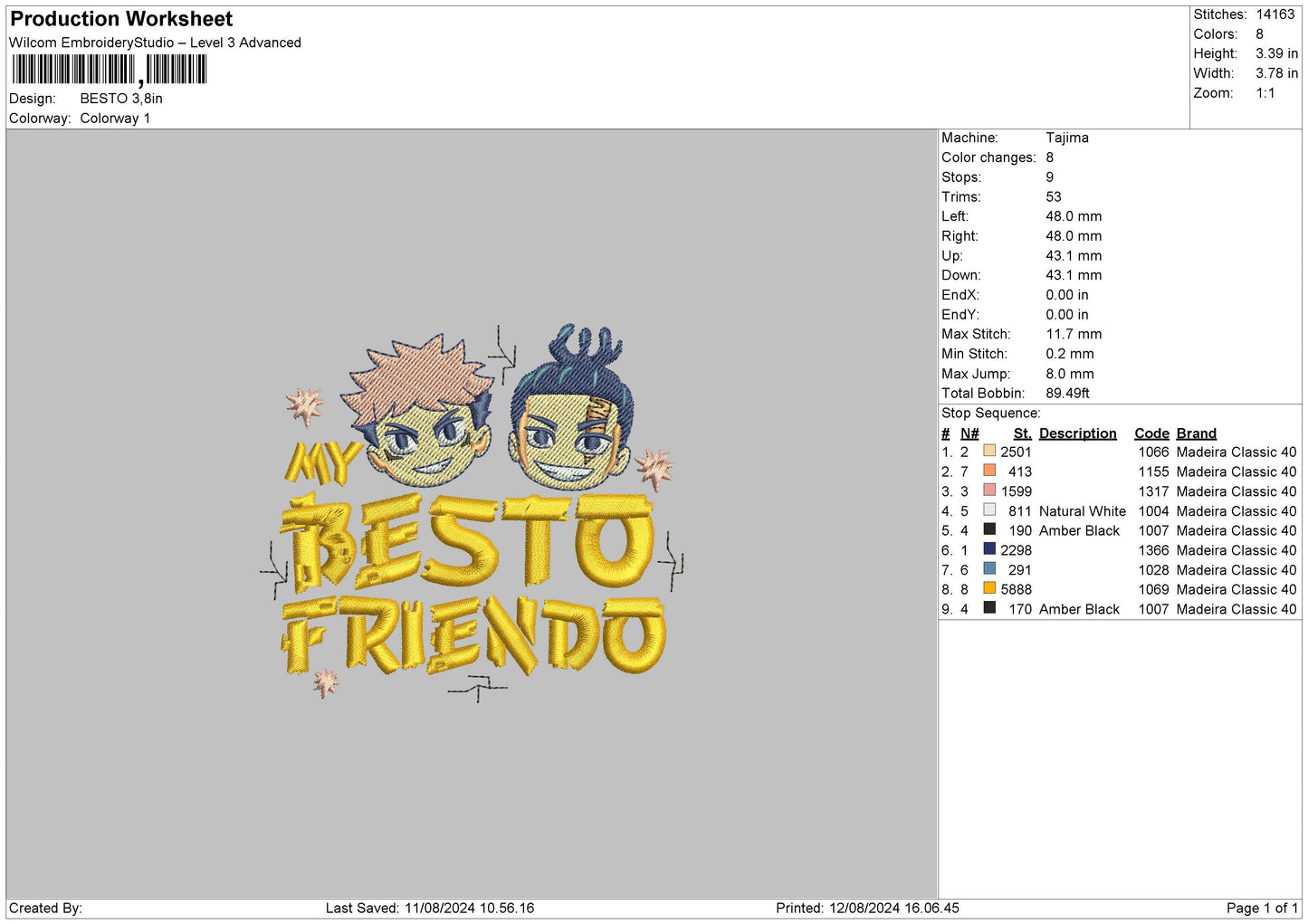 Bestotext Embroidery File 6 sizes